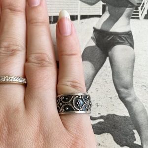 Vintage Sterling Silver Intricate Ring, size 6